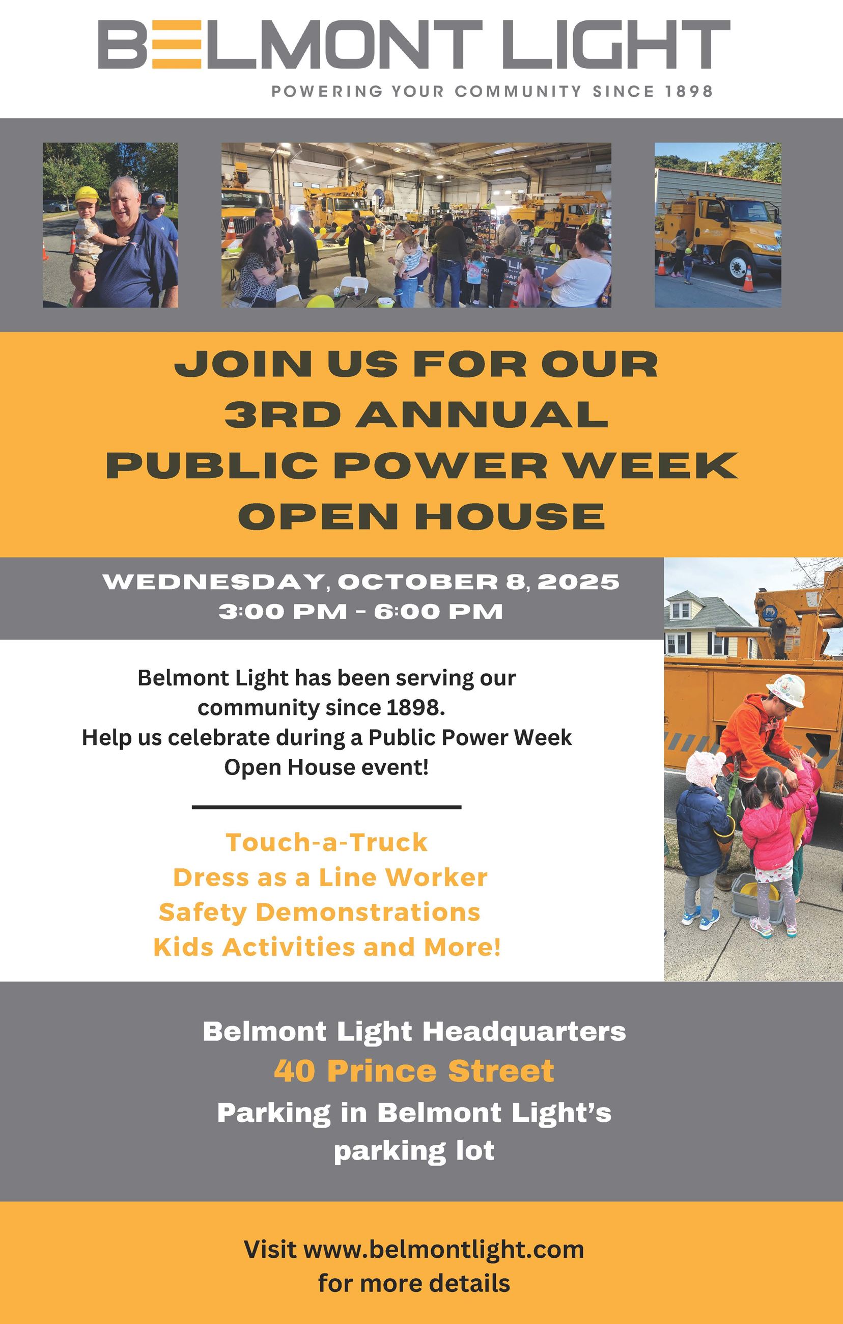 BELMONT LIGHT Flyer Open House Event 2025