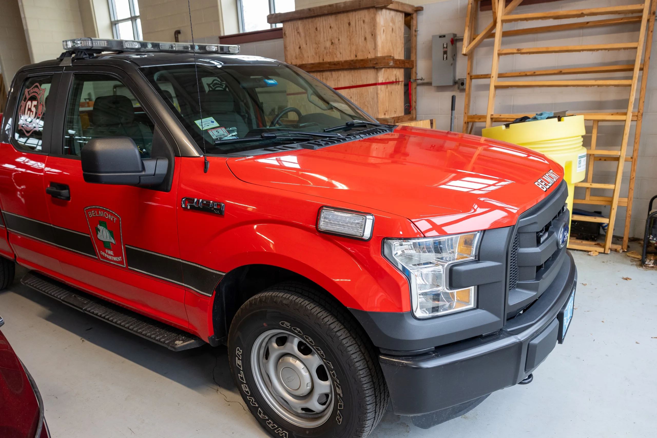 Front of Belmont Fire Emergency Vehicle